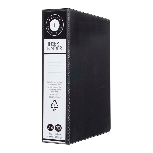 OSC Insert Binder A4 3D 50mm Black OSC Insert Binder A4 3D 50mm Black